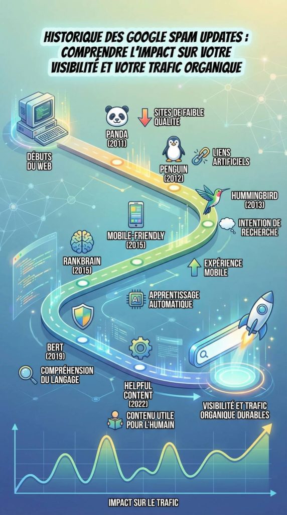 Historique des google spam update comprendre l’impact des mises à jour sur votre visibilité et votre trafic organique